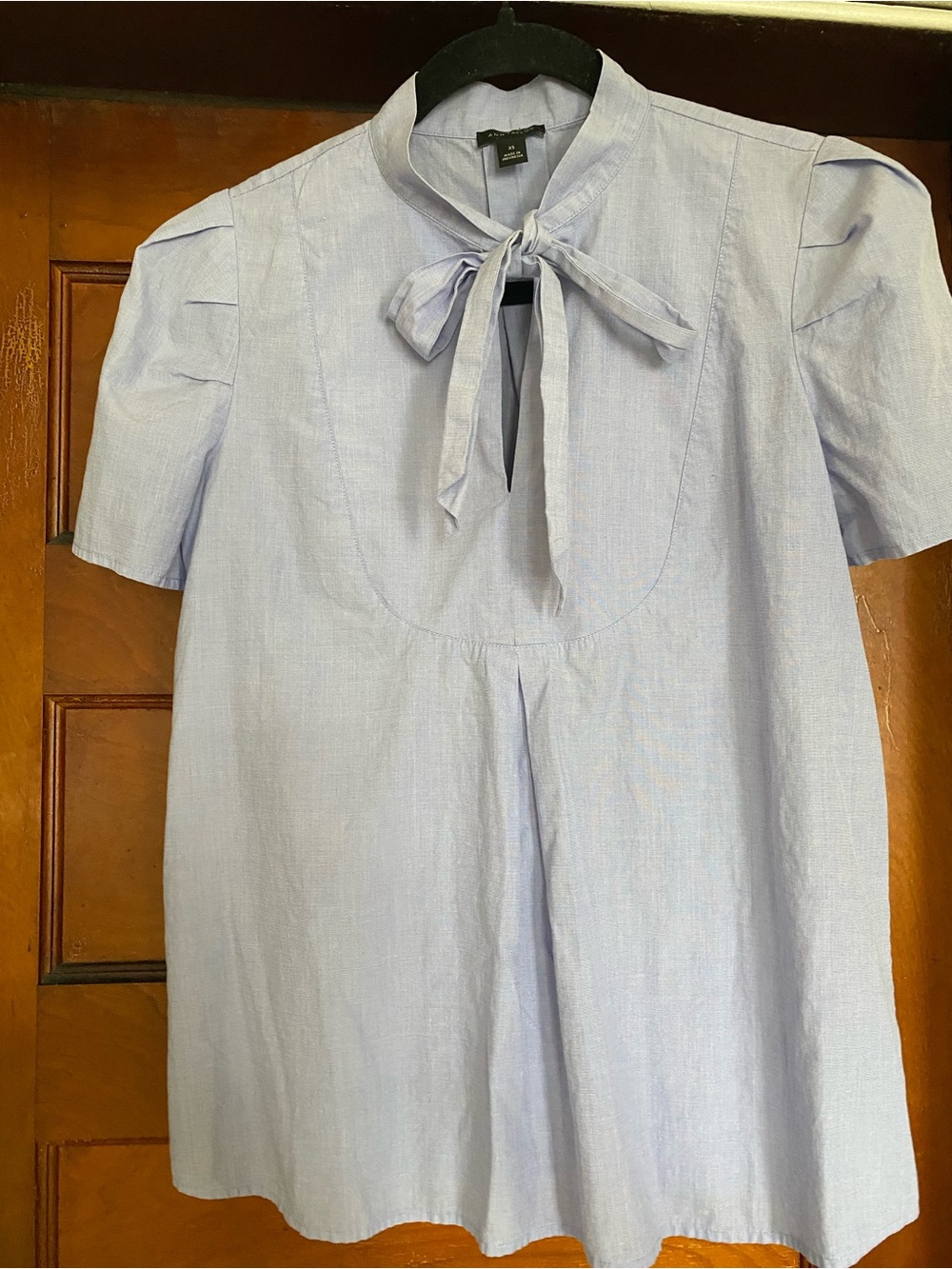 Ann Taylor Pale Blue Tie-Neck Girls' Dress